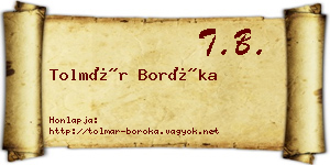 Tolmár Boróka névjegykártya